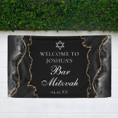 Chic Black Gold Agate Bar Mitswa Party Spandoek