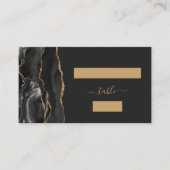Chic Black Gold Agate Dark Wedding Escort Plaatskaartje (Voorkant)