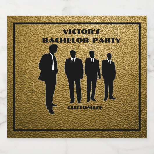 Chic Black & Gold Bachelor Party Bier Etiket (Enkel label)