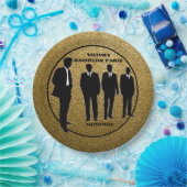 Chic Black & Gold Bachelor Party Papieren Bordje (Feest)