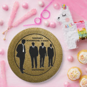 Chic Black & Gold Bachelor Party Papieren Bordje (Feest)