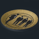 Chic Black & Gold Bachelor Party Papieren Bordje<br><div class="desc">*Aanpassen met jouw tekst.</div>