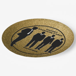 Chic Black & Gold Bachelor Party Papieren Bordje