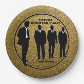 Chic Black & Gold Bachelor Party Papieren Bordje (Voorkant)
