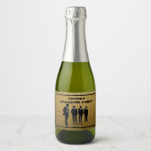 Chic Black & Gold Bachelor Party Sparkling Wijnetiket (Voorkant)