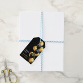 Chic Black Gold Ballon Verjaardag Cadeaulabel (Met Touw)