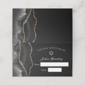 Chic Black Gold Bar Mitswa Place Card Plaatskaartje (Buitenkant ongevouwen)