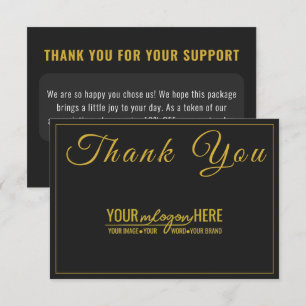 Chic Black Gold Boutique Logo Sociale Media Bedankkaart