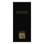 Chic Black Gold Calligraphy Services Prijslijst Reclamekaart (Achterkant)