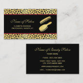 Chic Black Gold Cheetah Print Haarstylist Salon Visitekaartje (Voorkant / Achterkant)