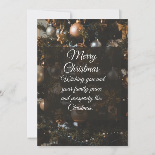 Chic Black & Gold Christmas Greeting Card | Elegan Save The Date (Voorkant)