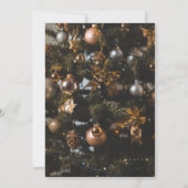 Chic Black & Gold Christmas Greeting Card | Elegan Save The Date (Achterkant)