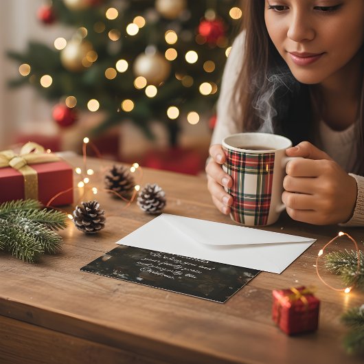 Chic Black & Gold Christmas Greeting Card | Elegan Save The Date