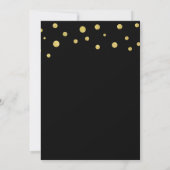 Chic Black & Gold Confetti Stippen Housewarming Kaart (Achterkant)