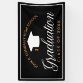 Chic Black Gold Custom High School Afstuderen Spandoek (Verticaal)