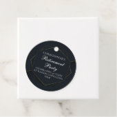 Chic Black Gold Custom Pensioen Partij Bedankjes Labels (In situ)