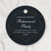 Chic Black Gold Custom Pensioen Partij Bedankjes Labels (Voorkant)