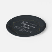 Chic Black Gold Custom Pensioen Partij Papieren Bordje (Gekanteld)