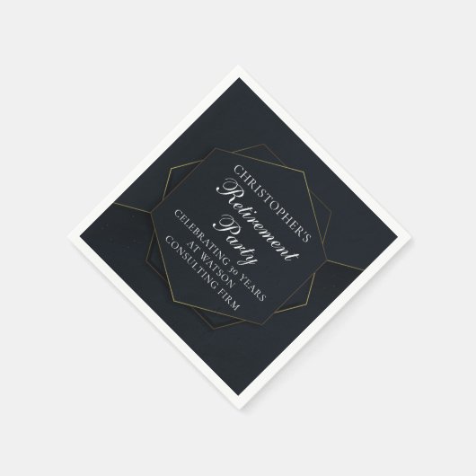Chic Black Gold Custom Pensioen Partij Servet (Hoek)