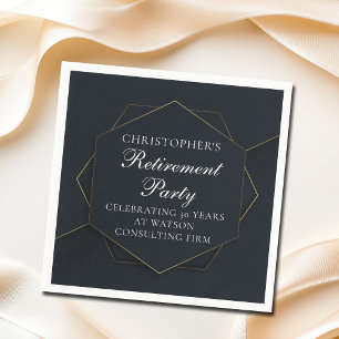 Chic Black Gold Custom Pensioen Partij Servet