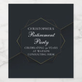 Chic Black Gold Custom Pensioen Partij Wijn Etiket (Enkel label)