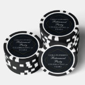 Chic Black Gold Custom Retirement Party Poker Chips (Opstapeling)