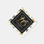 Chic Black & Gold Diamond 16e verjaardag, aangepas Servetten (Hoek)
