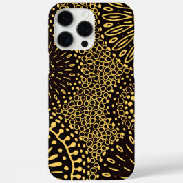 Chic Black Gold Ethnic Floral  iPhone 16 Pro Max Hoesje