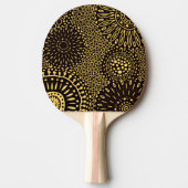 Chic Black Gold Ethnic Floral Ping Pong Paddle Tafeltennisbatje (Voorkant)