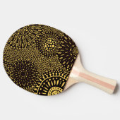 Chic Black Gold Ethnic Floral Ping Pong Paddle Tafeltennisbatje (Zijkant)