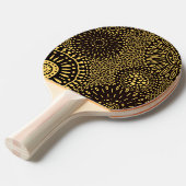 Chic Black Gold Ethnic Floral Ping Pong Paddle Tafeltennisbatje (Voorkant Gekanteld)