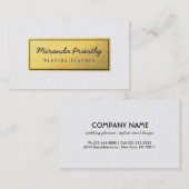 Chic Black & Gold Faux Gold Foil Geometric Pattern Visitekaartje (Voorkant / Achterkant)