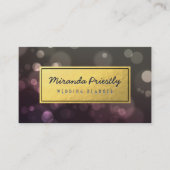 Chic Black & Gold Faux Gold Foil Glitter Bokeh Visitekaartje (Voorkant)