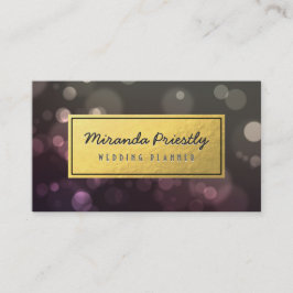 Chic Black & Gold Faux Gold Foil Glitter Bokeh Visitekaartje