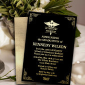 Chic Black Gold Foil Diergeneeskunde Folie Uitnodiging