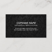 Chic Black Gold Foil Flora Damask Wedding Planner Visitekaartje (Achterkant)