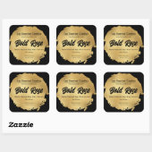 Chic Black Gold Foil Modern Luxury Kandle Product Vierkante Sticker (Vel)