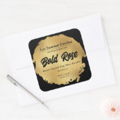 Chic Black Gold Foil Modern Luxury Kandle Product Vierkante Sticker (Envelop)