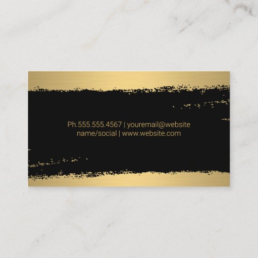 Chic Black Gold geborsteld Visitekaartje (Achterkant)