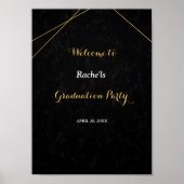 Chic Black & Gold Geometric lijst Afstuderen Poster (Voorkant)