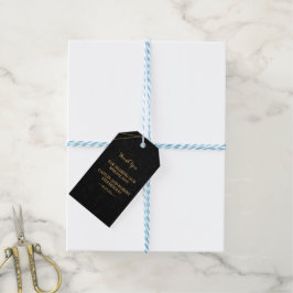 Chic Black & Gold Geometric lijst bedankt Cadeaulabel