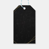 Chic Black & Gold Geometric lijst bedankt Cadeaulabel (Achterkant)