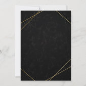 Chic Black & Gold Geometric lijst bedankt Kaart (Achterkant)