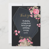 Chic Black & Gold Geometric lijst bedankt Kaart (Voorkant)