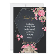 Chic Black & Gold Geometric lijst bedankt