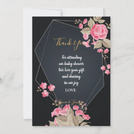 Chic Black & Gold Geometric lijst bedankt Kaart