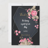 Chic Black & Gold Geometric lijst bedankt Kaart (Voorkant)