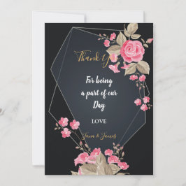 Chic Black & Gold Geometric lijst bedankt Kaart