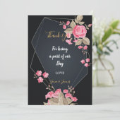 Chic Black & Gold Geometric lijst bedankt Kaart (Staand voorkant)