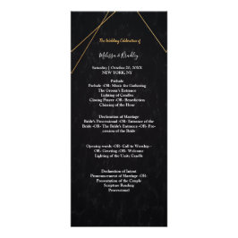 Chic Black & Gold Geometric lijst ceremony Program Reclamekaart